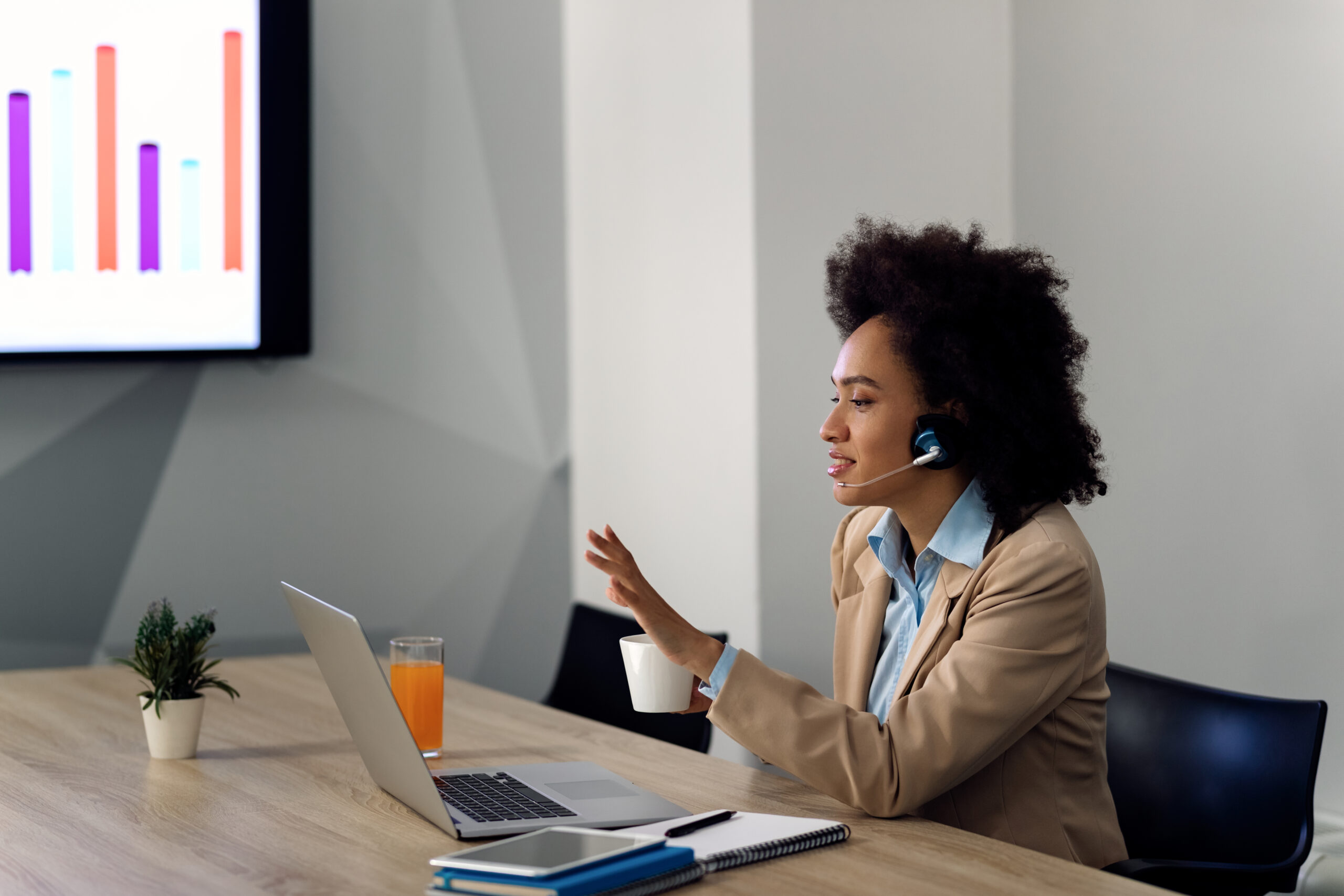 Video conferencing anywhere is one of the many advantages of VoIP